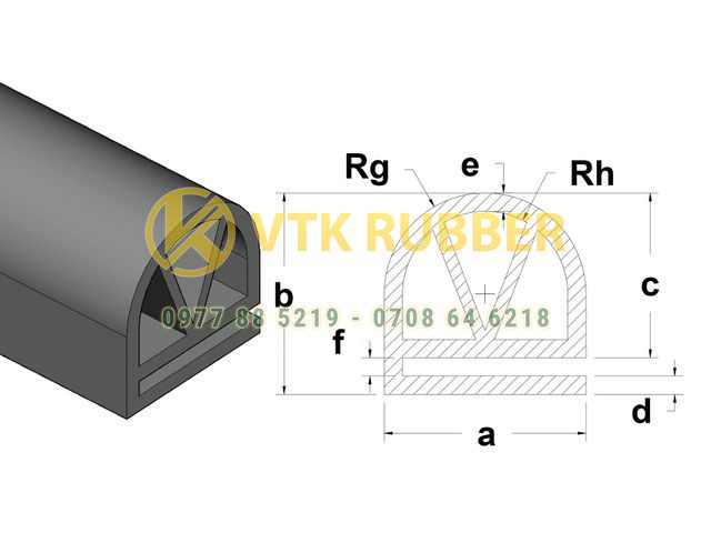 Ron silicon trắng chữ E tăng độ kín khít cho cửa và thiết bị
